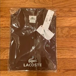 Lacoste Long Sleeve Brown Polo Shirt. Size 38.